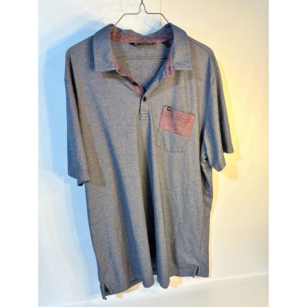 Travis Mathew Polo Shirt Mens Extra Large XL Pocket Golf
